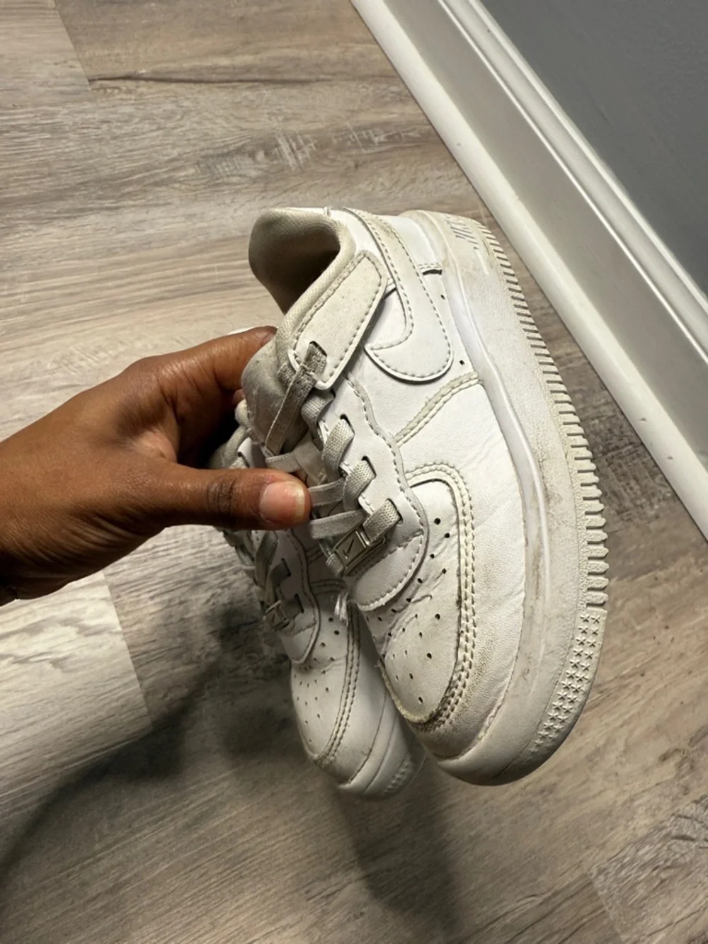 Toddler White Nike Air Force 1s Low top Size 10c